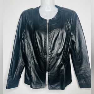 ZARA WOMAN LAMBSKIN LEATHER JACKET LARGE GREAT CONDITION BARELY WORN